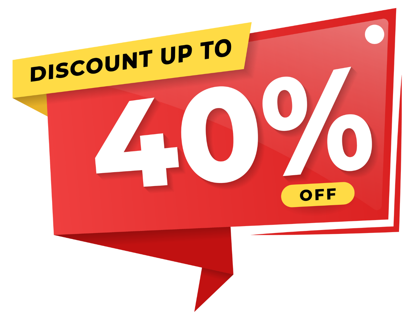Red sale tag with 